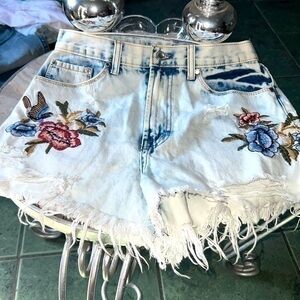 Size 1 new shorts , stone washed high rise shorts